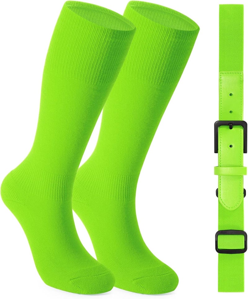 Werforu Baseball Socks and Non-Metal Nickel-Free Belt-Adjustable Belt with Non-allergic Plastic Buckle Softball Socks for kid - Image 1